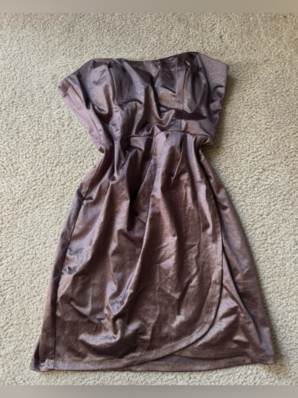 Teeze Me Strapless Shimmery Mauve Cocktail Dress 2000s y2k